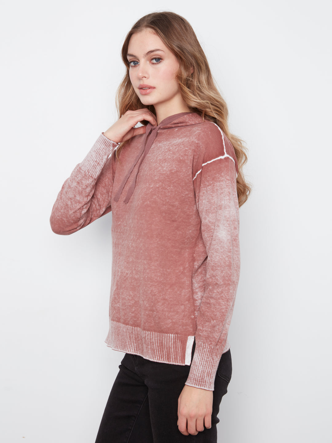 Long Sleeve Printed Hoody Popover Sweater