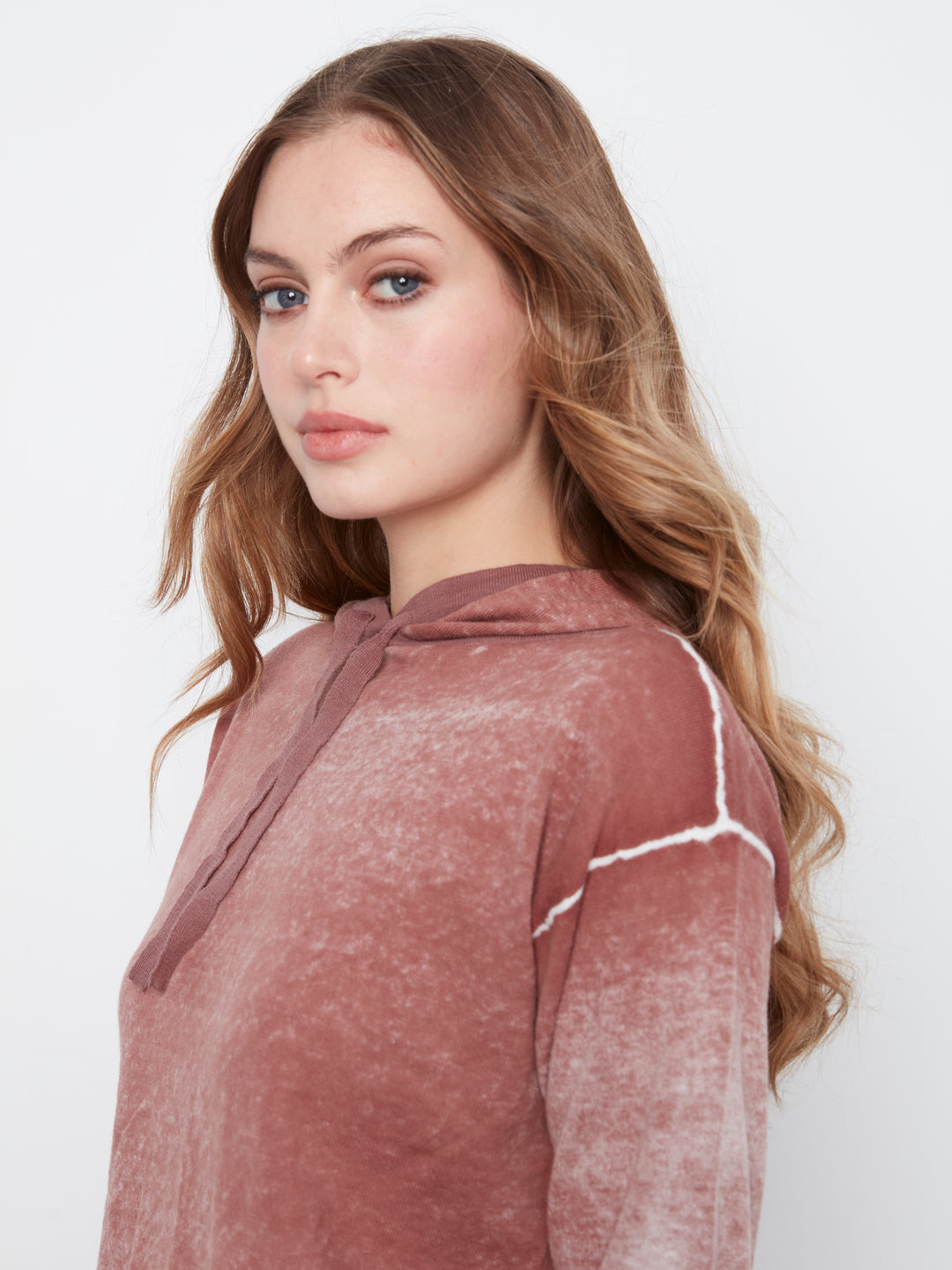 Long Sleeve Printed Hoody Popover Sweater