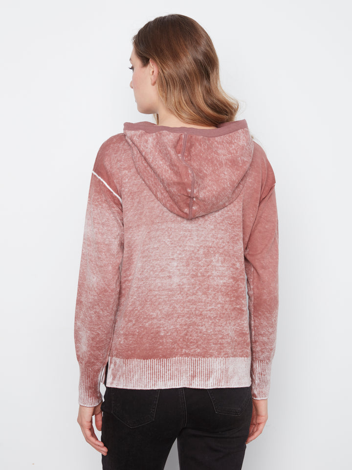 Long Sleeve Printed Hoody Popover Sweater