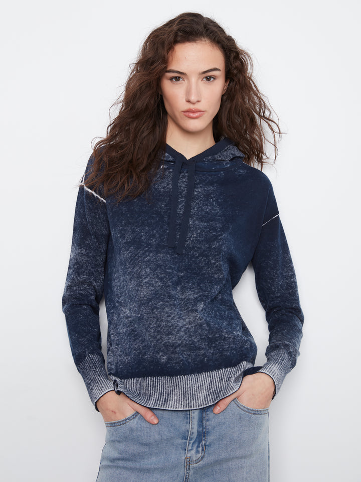 Long Sleeve Printed Hoody Popover Sweater