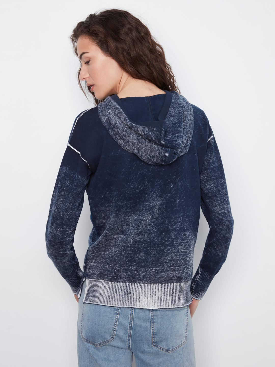 Long Sleeve Printed Hoody Popover Sweater