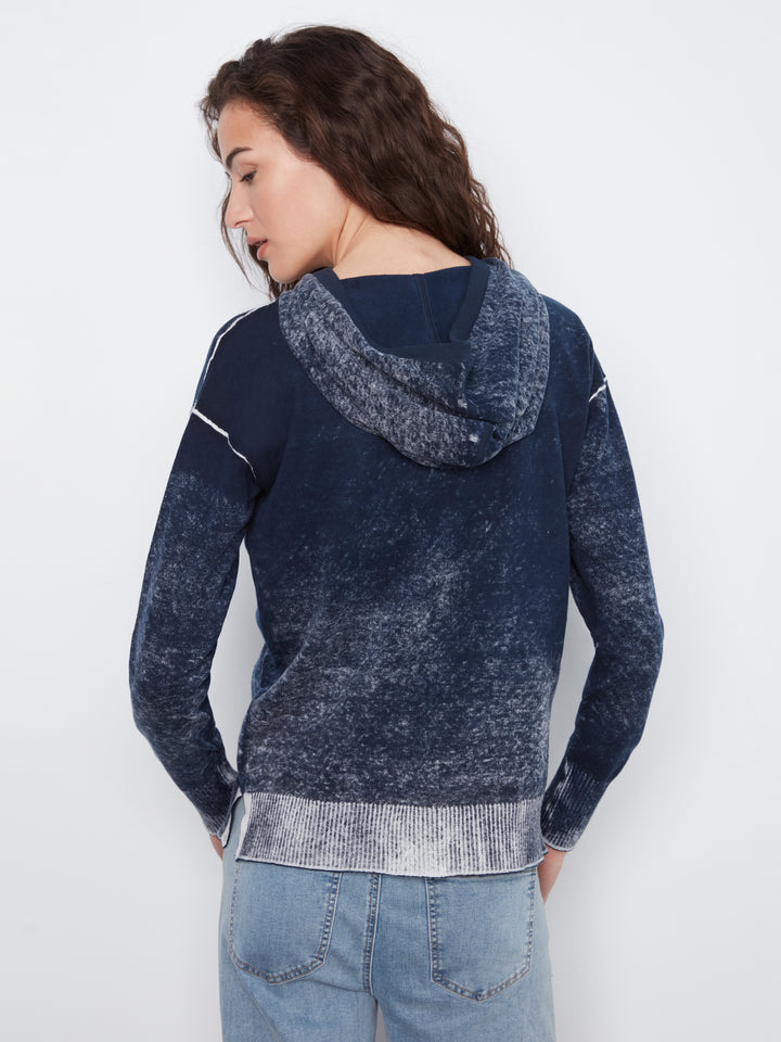 Long Sleeve Printed Hoody Popover Sweater