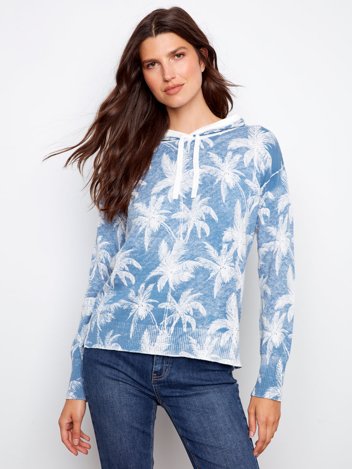 Reverse Print Long Sleeve Hoodie Sweater