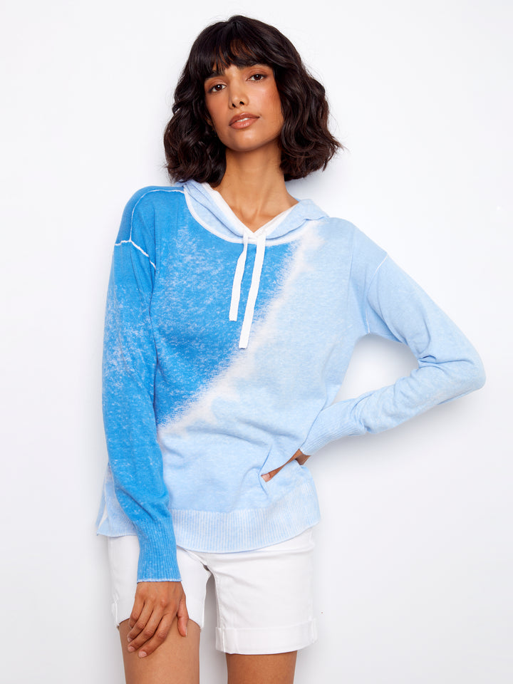 Reverse Print Long Sleeve Hoodie Sweater