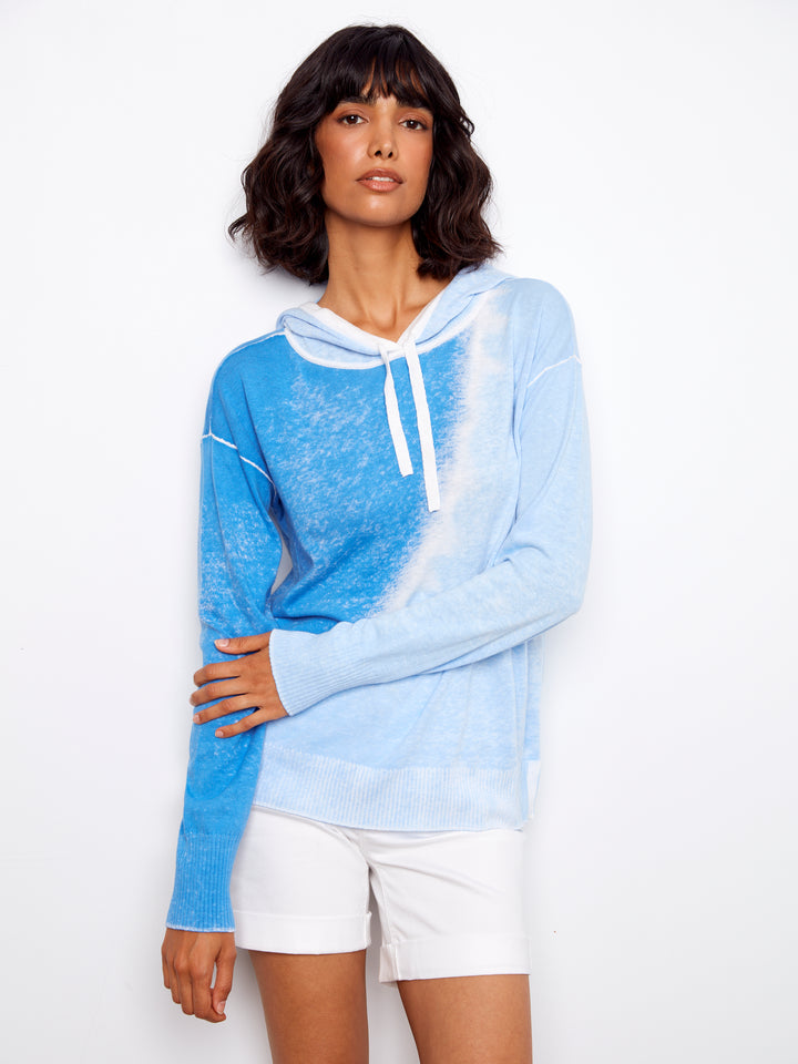 Reverse Print Long Sleeve Hoodie Sweater