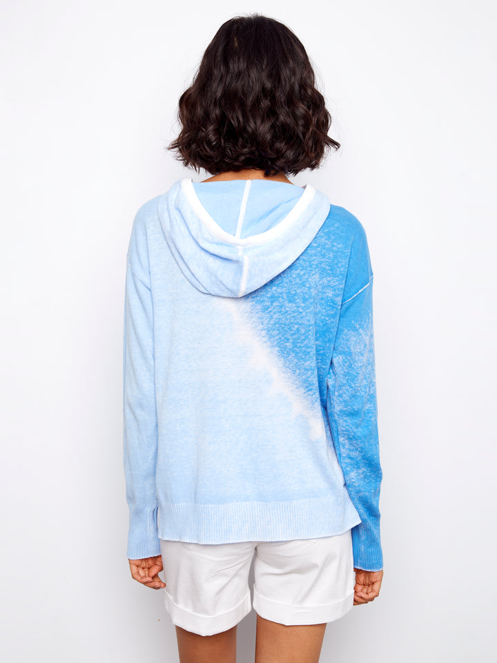 Reverse Print Long Sleeve Hoodie Sweater