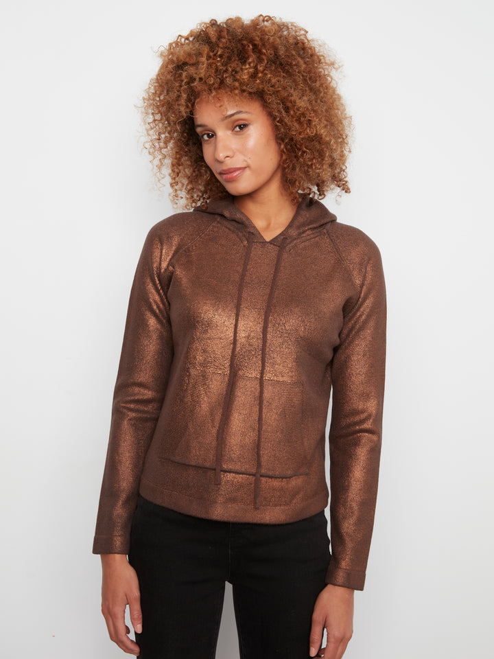 Raglan Sleeve Hoodie Sweater With Kangaroo Pocket
