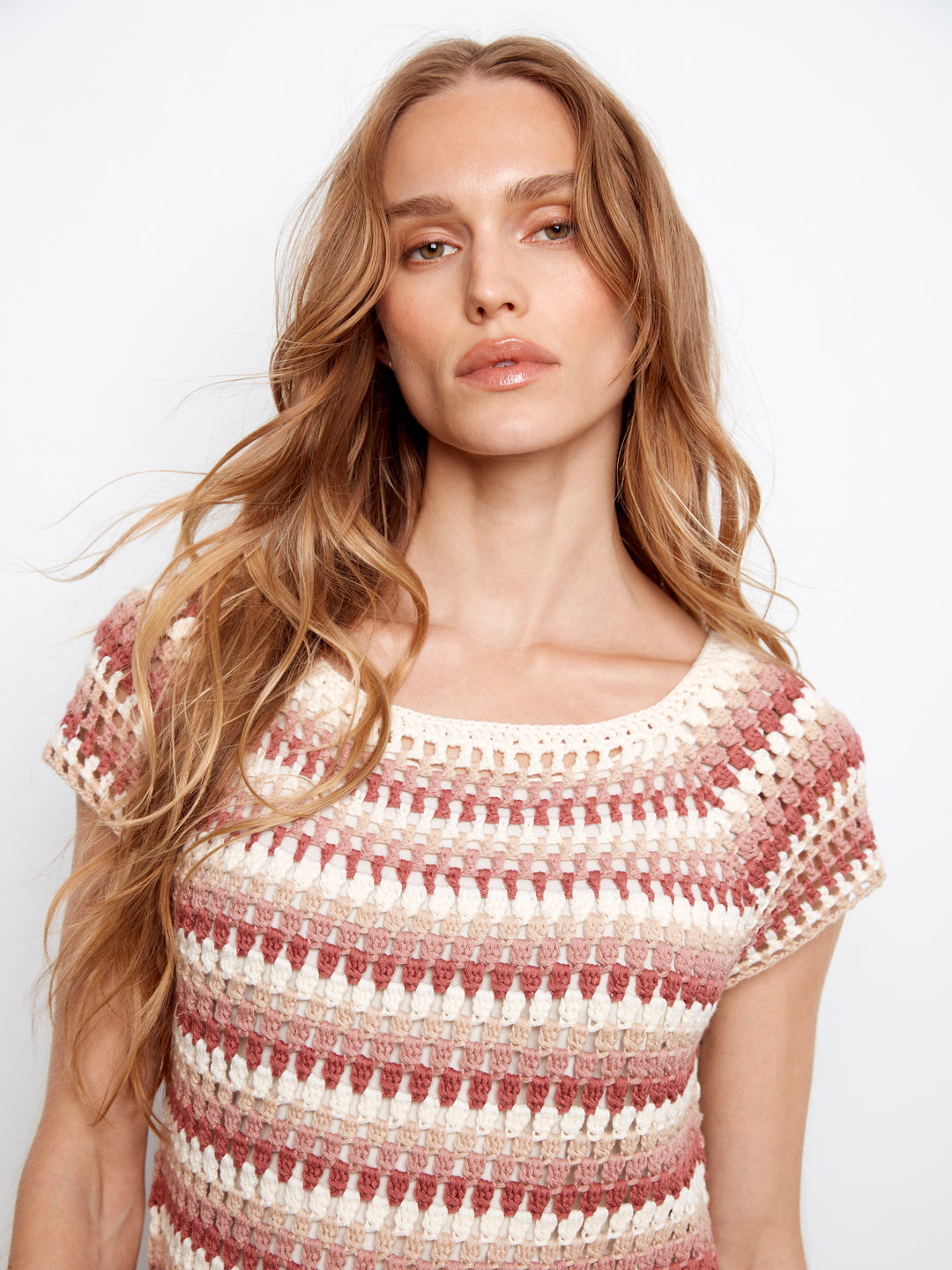 Crochet Raglan Short Sleeve Sweater