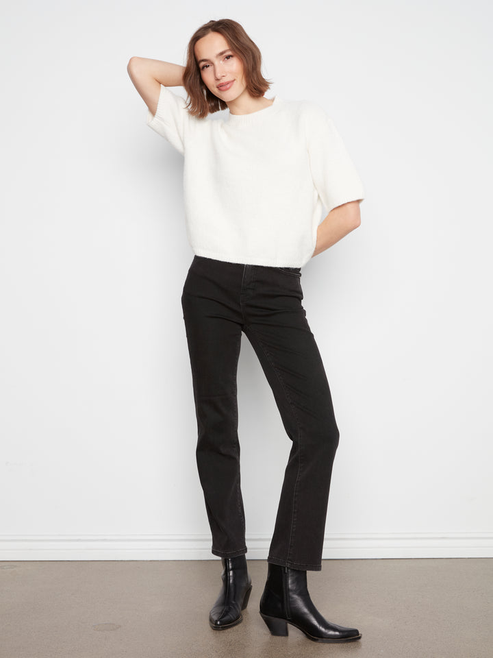 Elbow Sleeve Balloon Shape Sweater