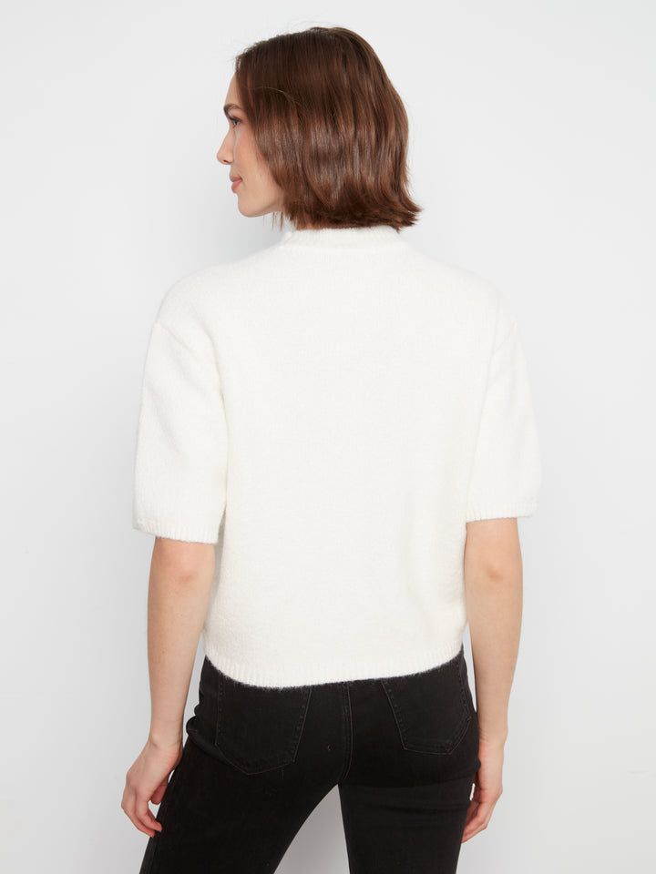 Elbow Sleeve Balloon Shape Sweater