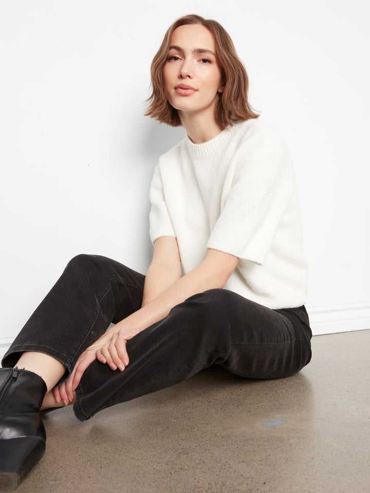Elbow Sleeve Balloon Shape Sweater