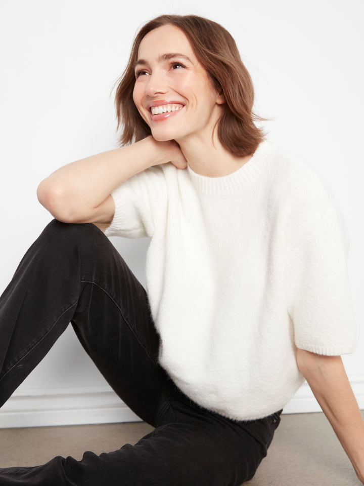 Elbow Sleeve Balloon Shape Sweater