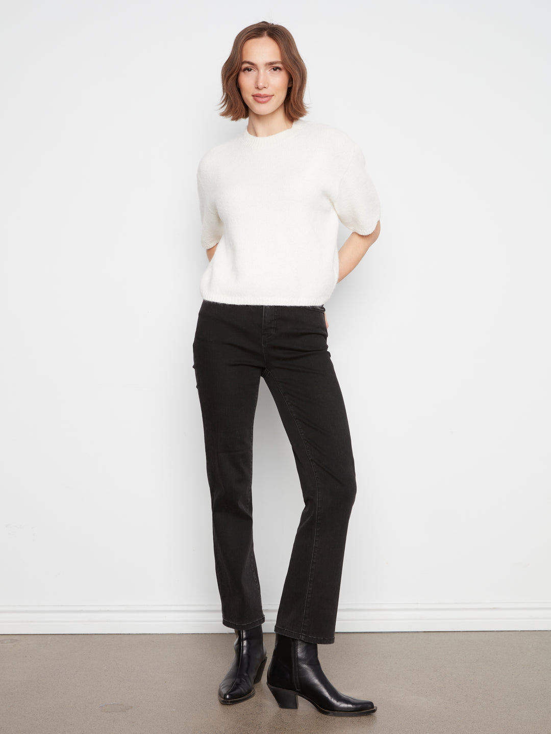 Elbow Sleeve Balloon Shape Sweater