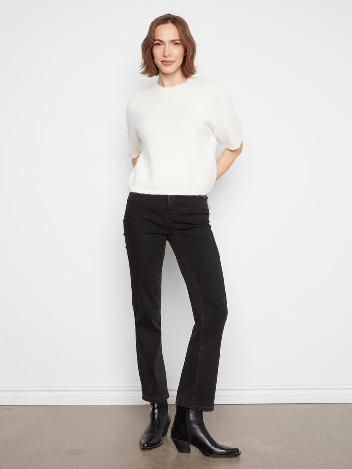 Elbow Sleeve Balloon Shape Sweater