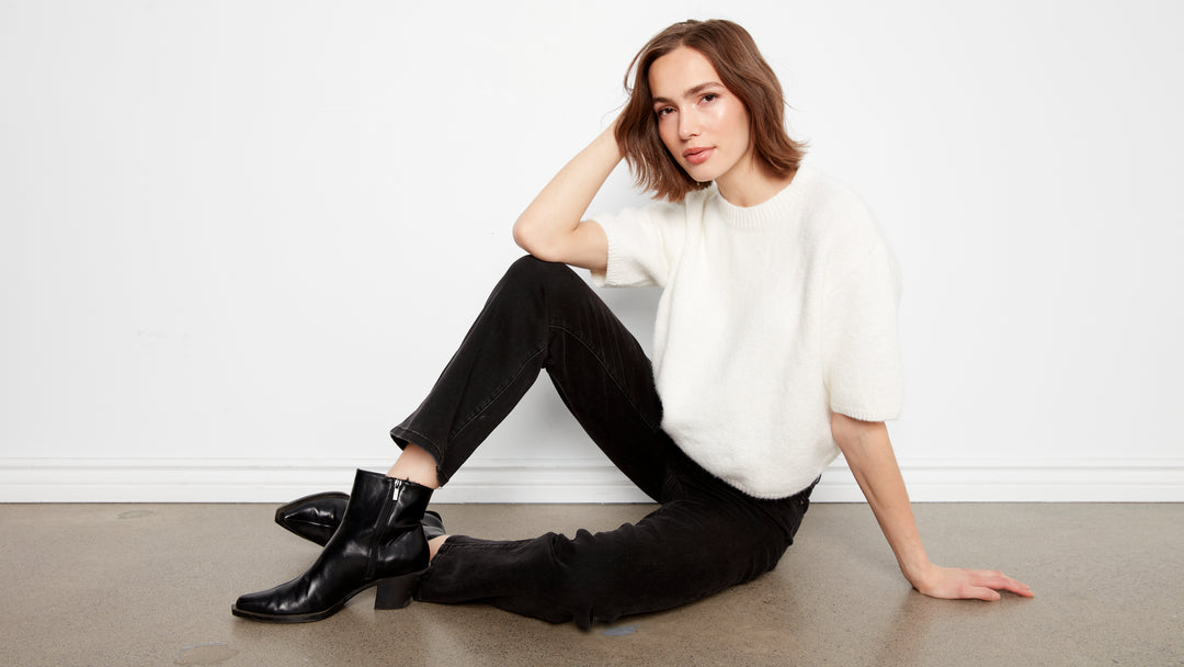 Elbow Sleeve Balloon Shape Sweater