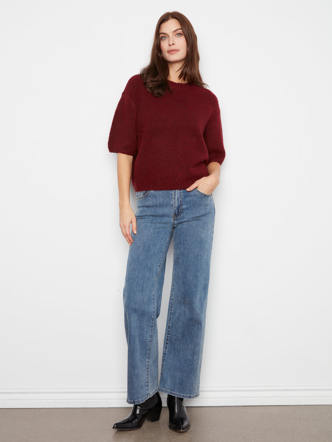 Elbow Sleeve Balloon Shape Sweater