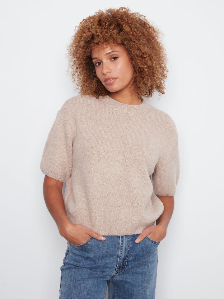 Elbow Sleeve Balloon Shape Sweater