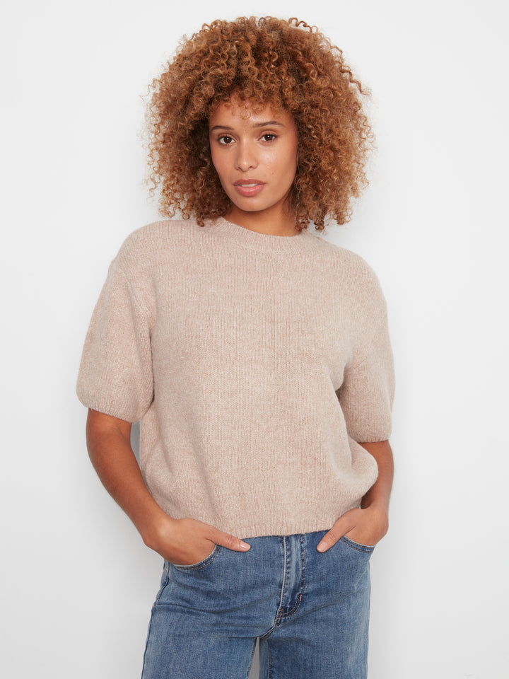 Elbow Sleeve Balloon Shape Sweater