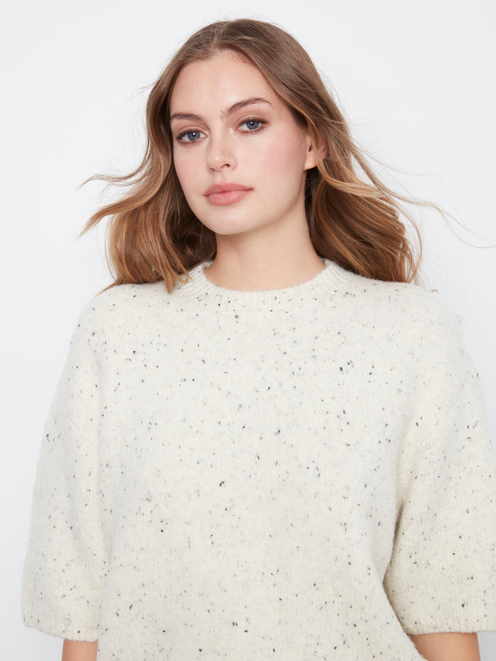 Elbow Sleeve Balloon Shape Sweater