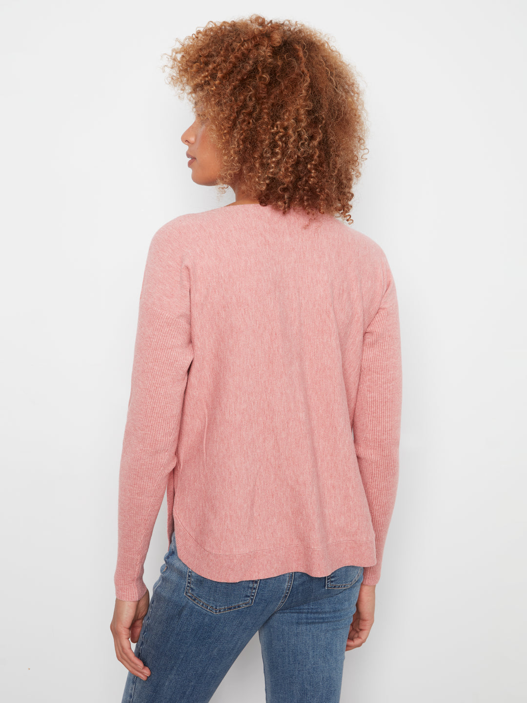Long Sleeve Drop Shoulder Boat Neck Sweater With Side Buttons Detail