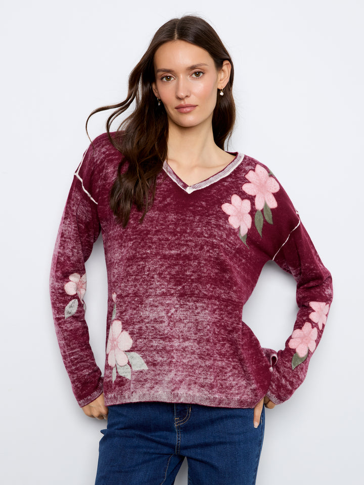 Long Sleeve Drop Shoulder Reversible Printed Sweater