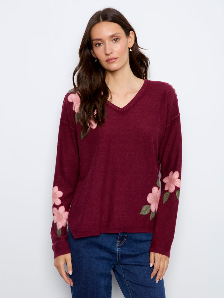 Long Sleeve Drop Shoulder Reversible Printed Sweater