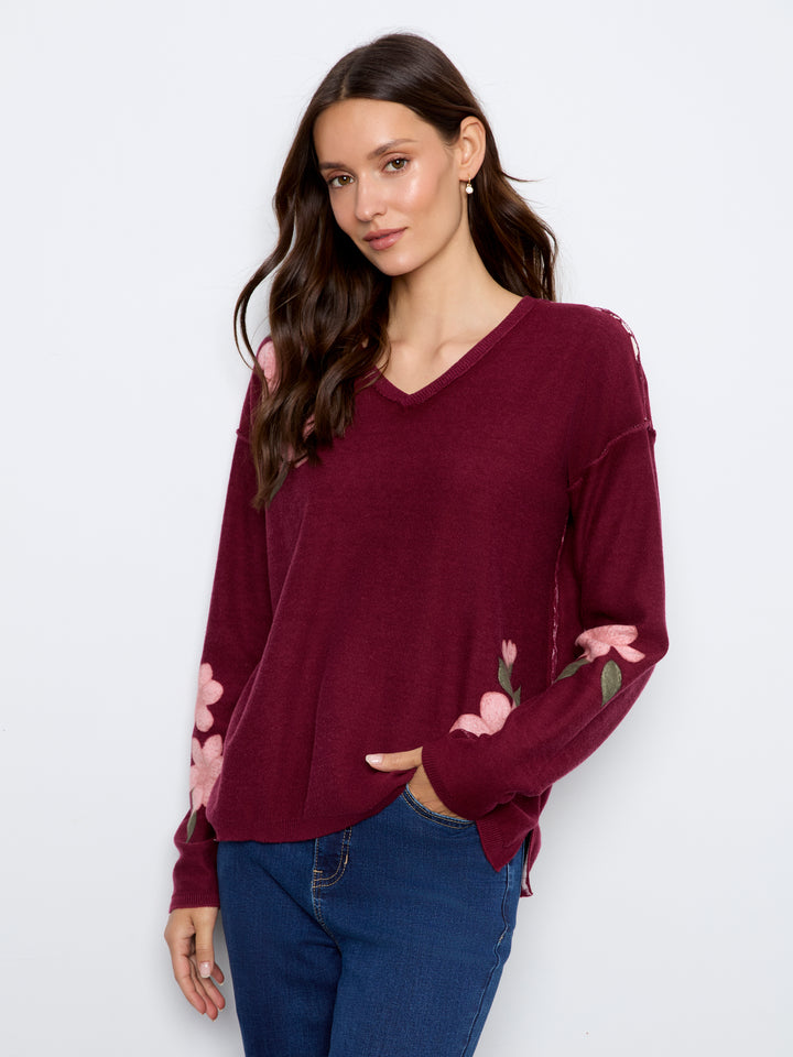 Long Sleeve Drop Shoulder Reversible Printed Sweater