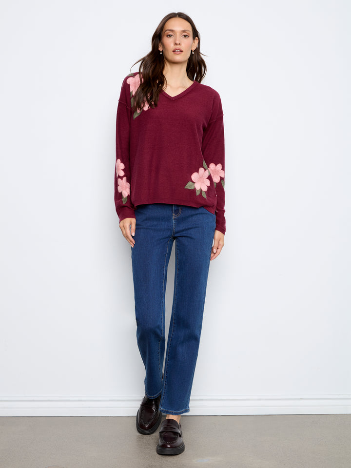 Long Sleeve Drop Shoulder Reversible Printed Sweater