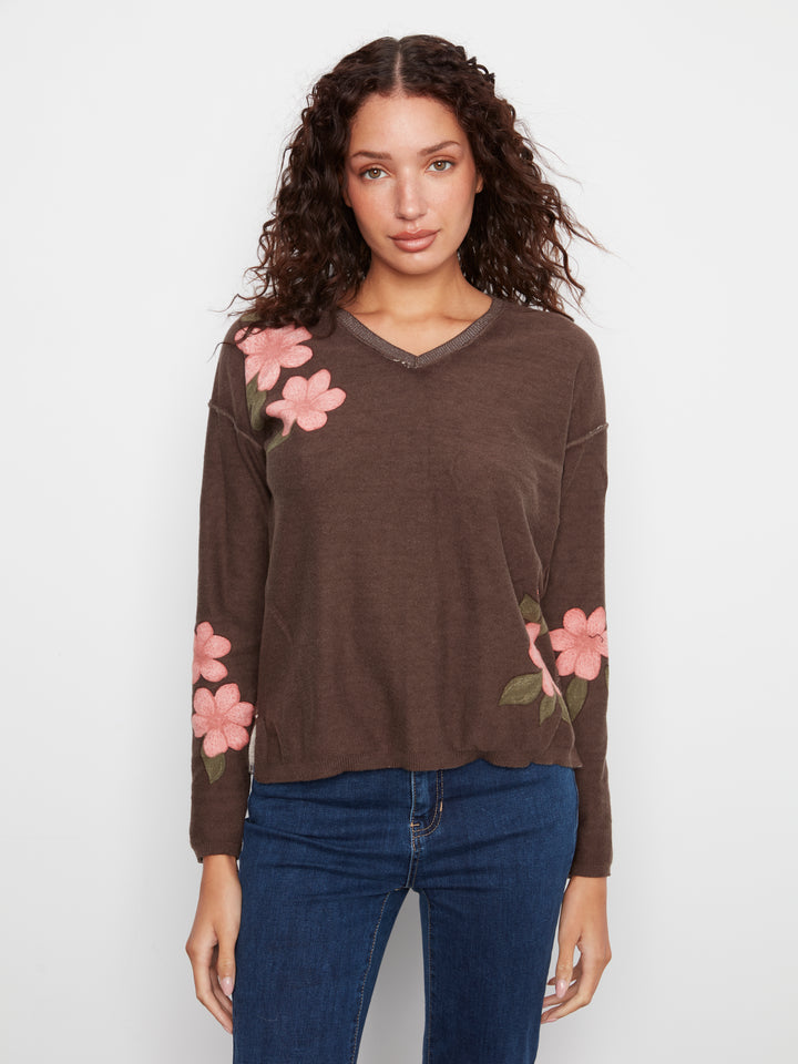 Long Sleeve Drop Shoulder Reversible Printed Sweater
