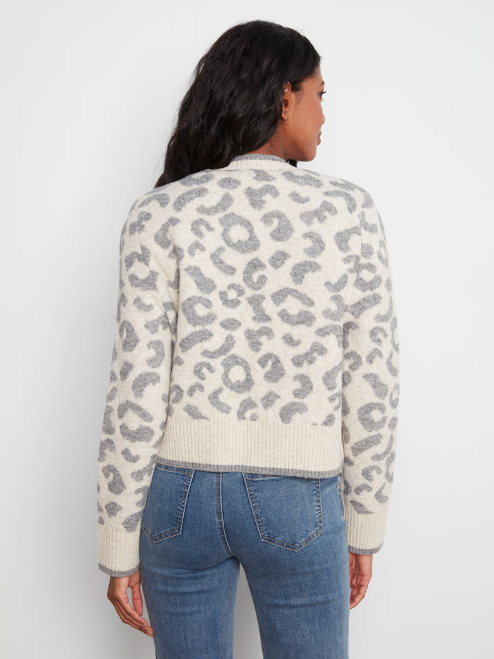 Long Sleeve Bow Tie Front Jacquard Sweater Cardigan