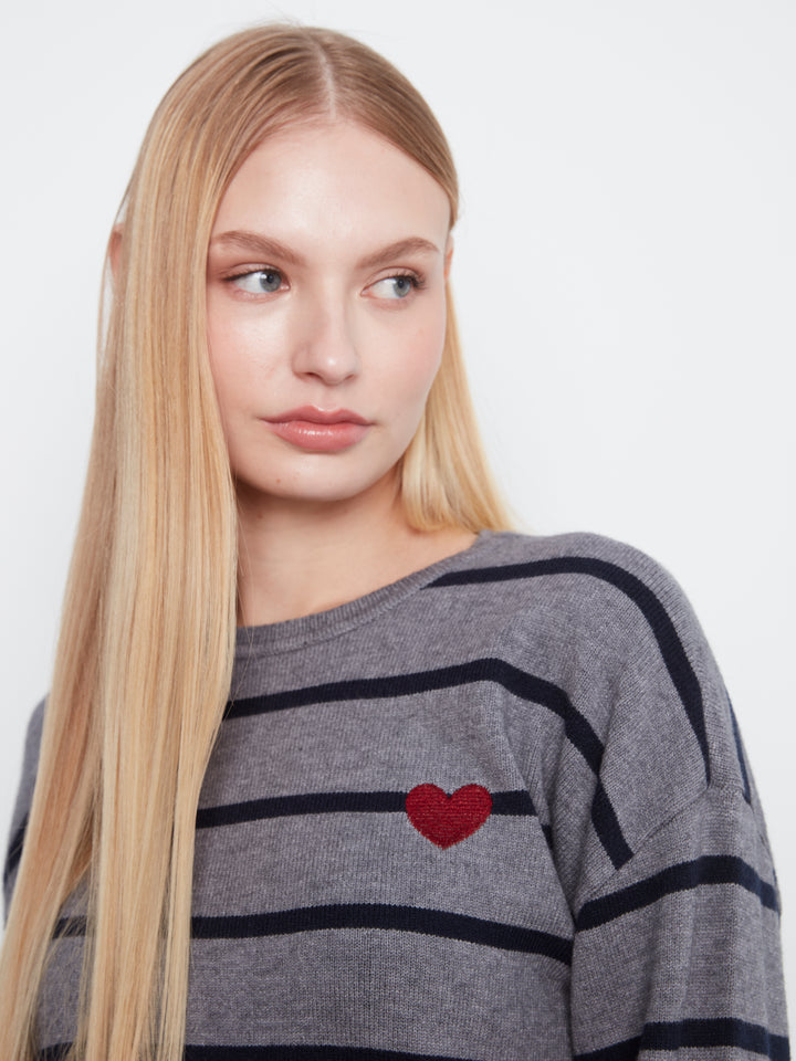 Super Plush Sweater With Heart Patch