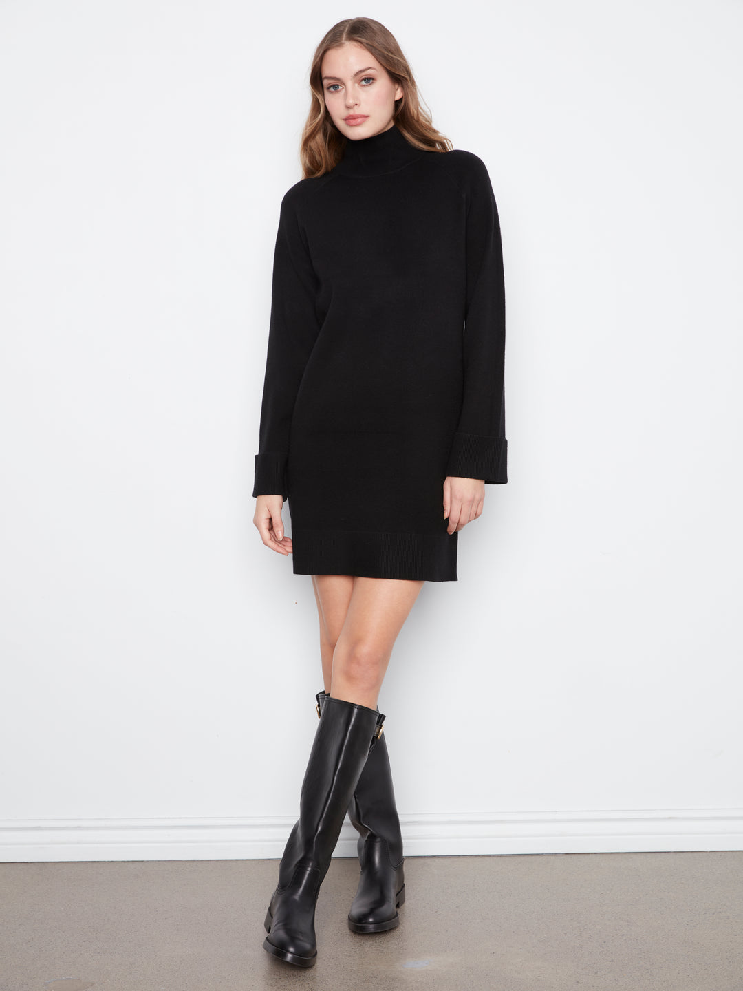 Long Sleeve Mock Neck Sweater Dress