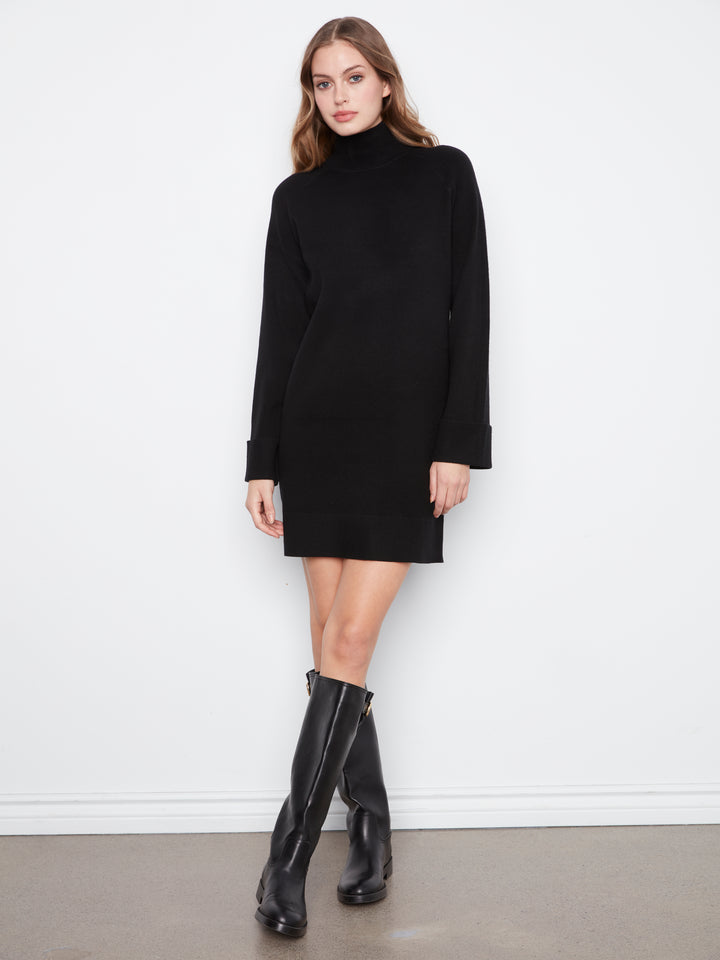 Long Sleeve Mock Neck Sweater Dress