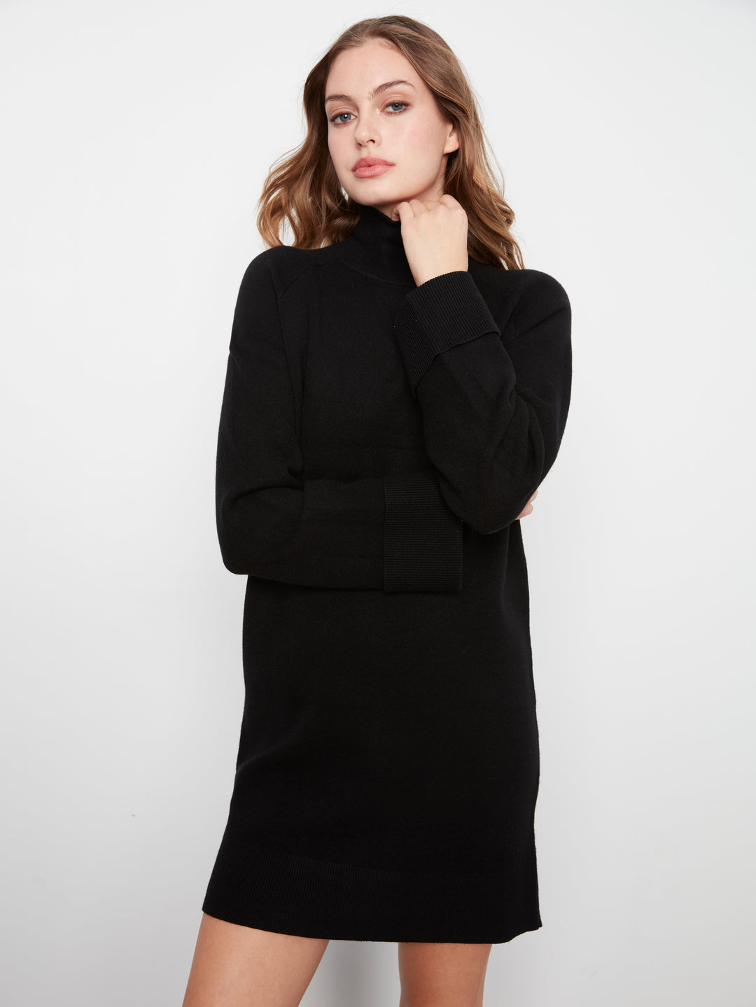 Long Sleeve Mock Neck Sweater Dress