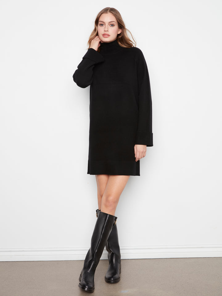 Long Sleeve Mock Neck Sweater Dress