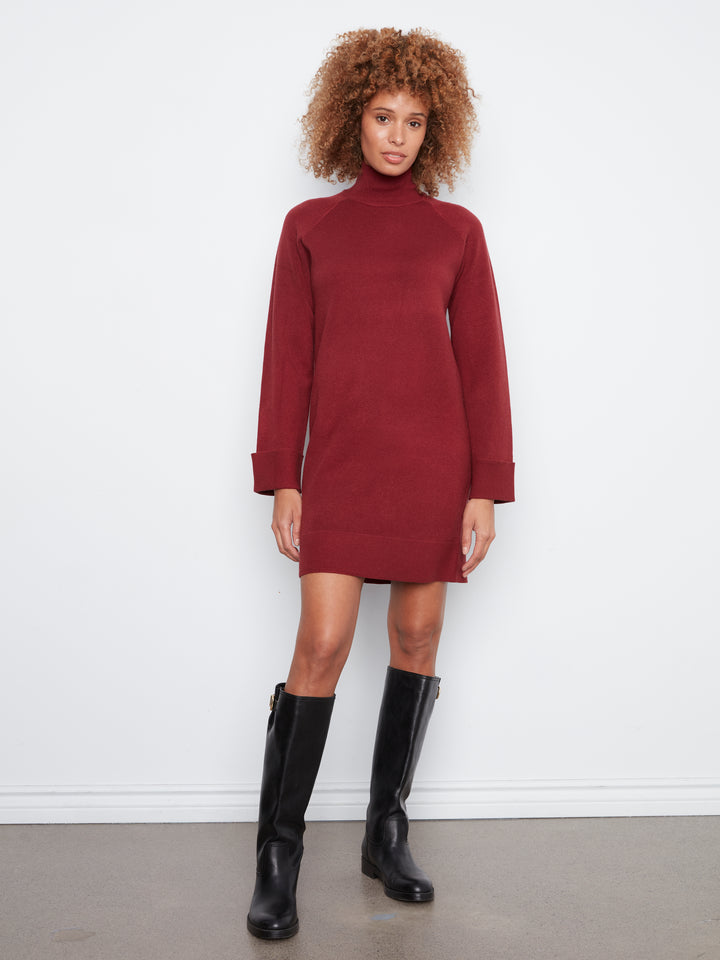 Long Sleeve Mock Neck Sweater Dress