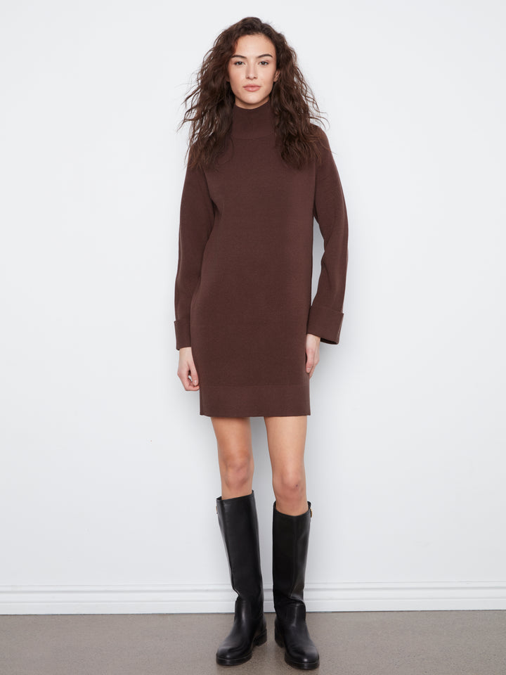 Long Sleeve Mock Neck Sweater Dress