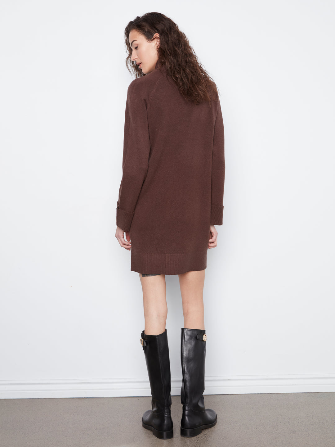 Long Sleeve Mock Neck Sweater Dress