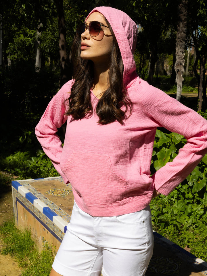 Bubble Cotton Hoodie With Kangaroo Pocket