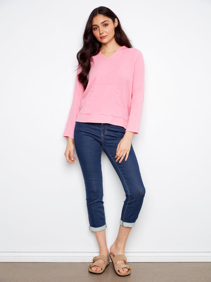 Bubble Cotton Hoodie With Kangaroo Pocket