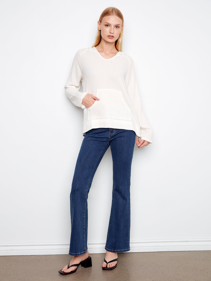 Bubble Cotton Hoodie With Kangaroo Pocket