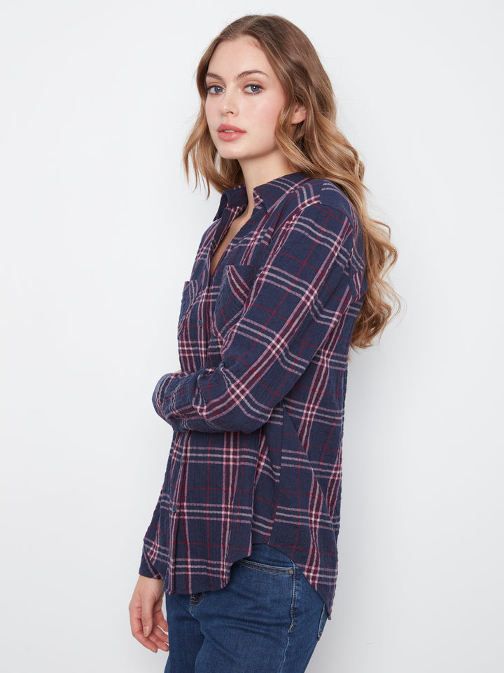 Long Sleeve shirt with "V" Shaped Placket