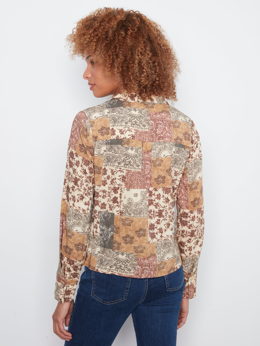Long Sleeve Shirt with Twisted Front & Buttons