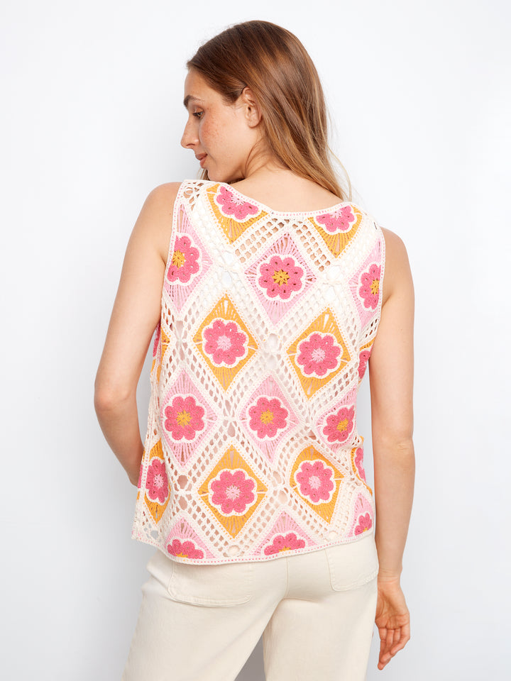 Flower Sleeveless Crochet Top