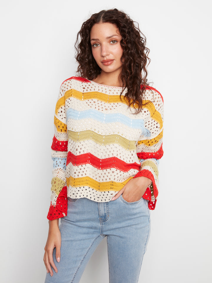 3/4 Sleeve Crochet Top