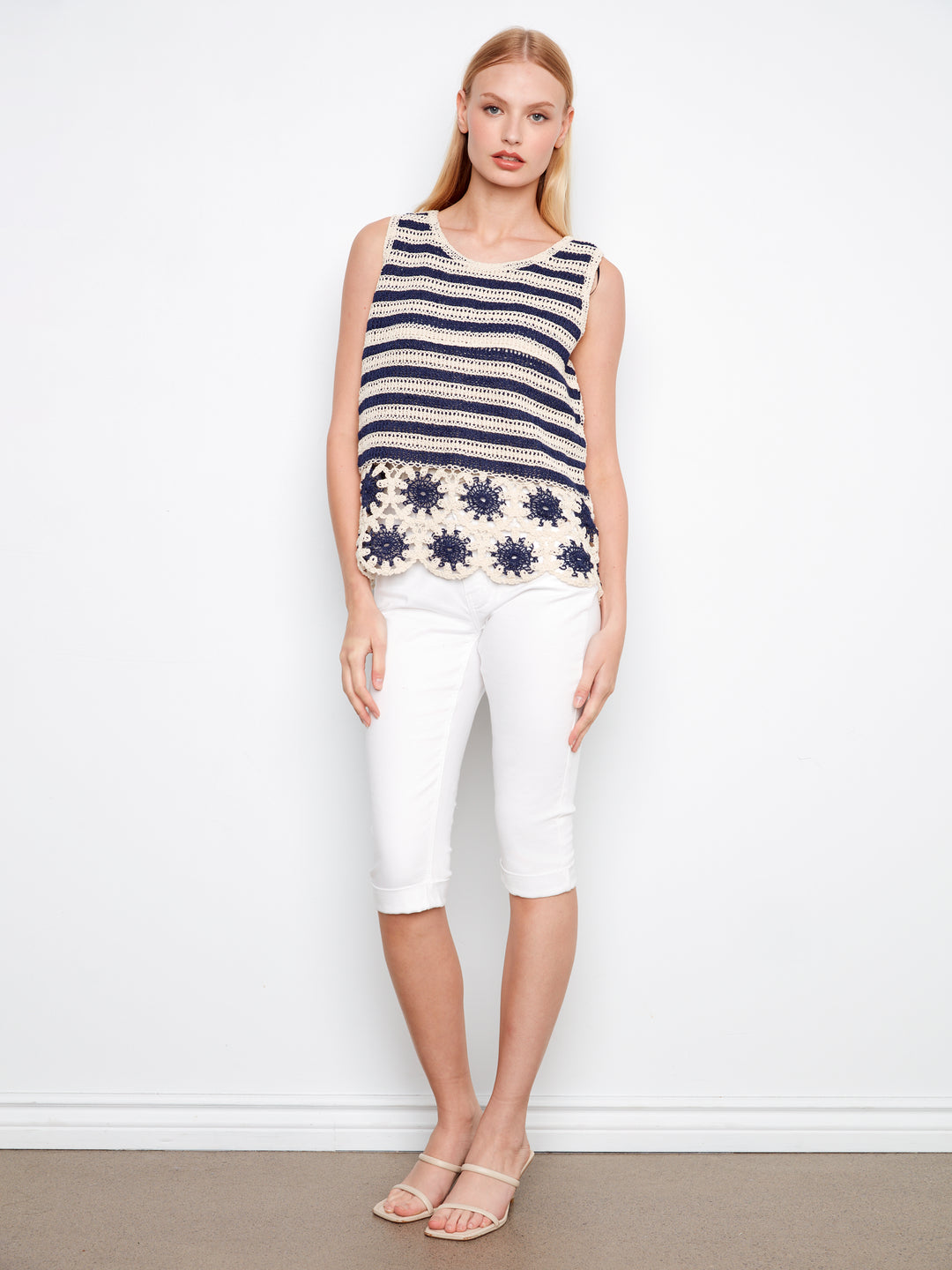 Contrast Sleeveless Crochet Top