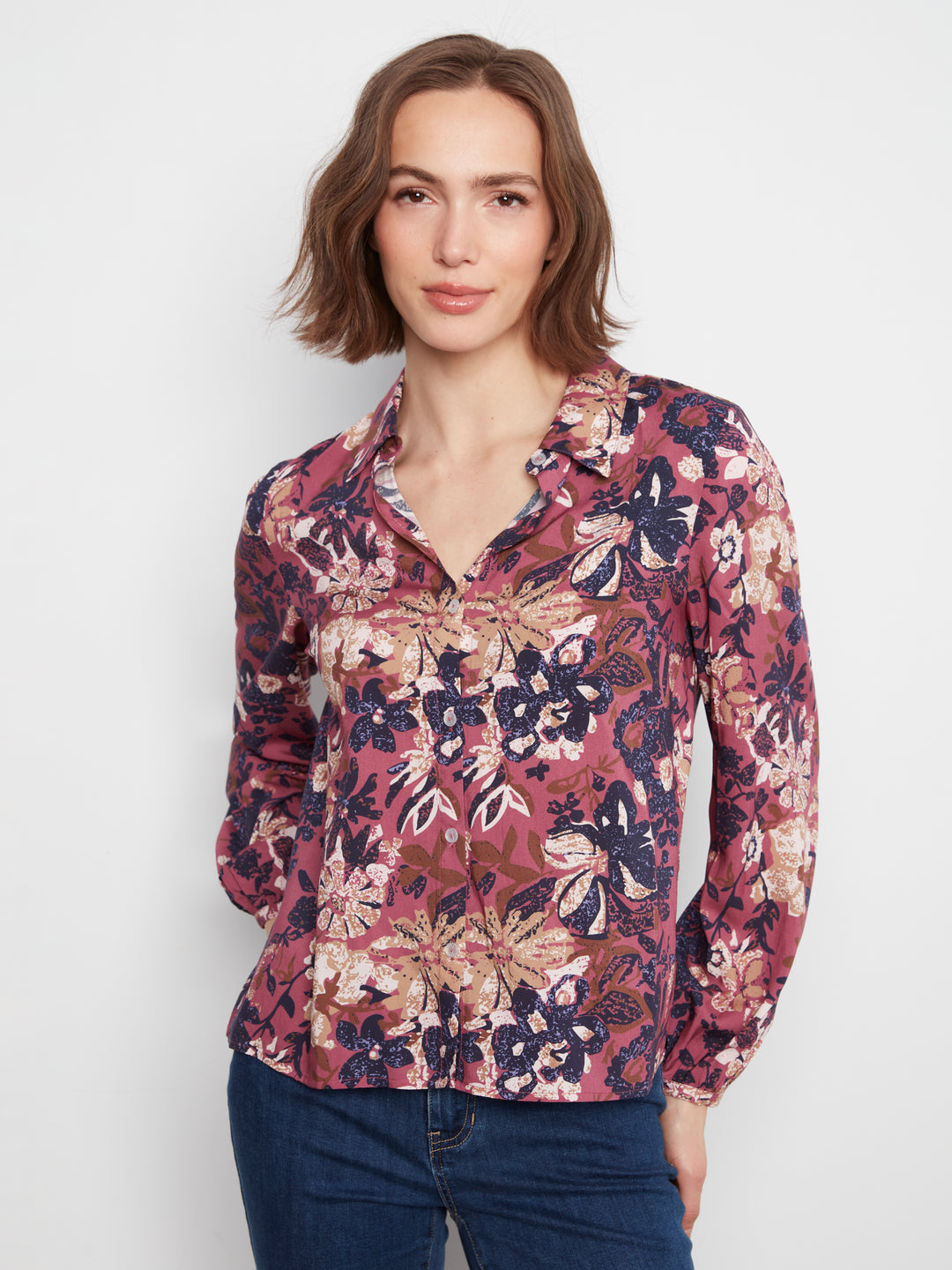 Printed Collared Blouse