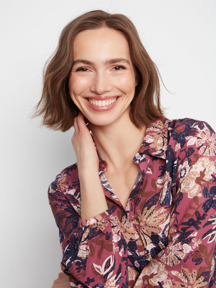 Printed Collared Blouse