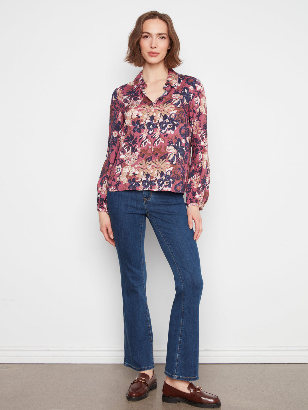 Printed Collared Blouse