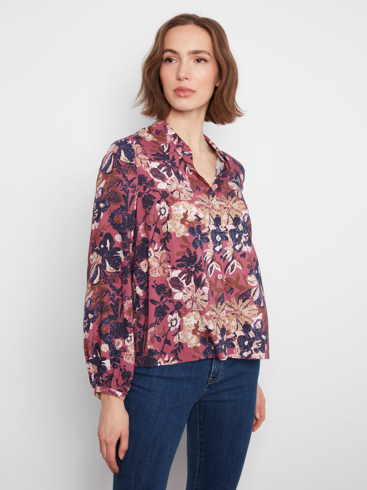 Printed Collared Blouse